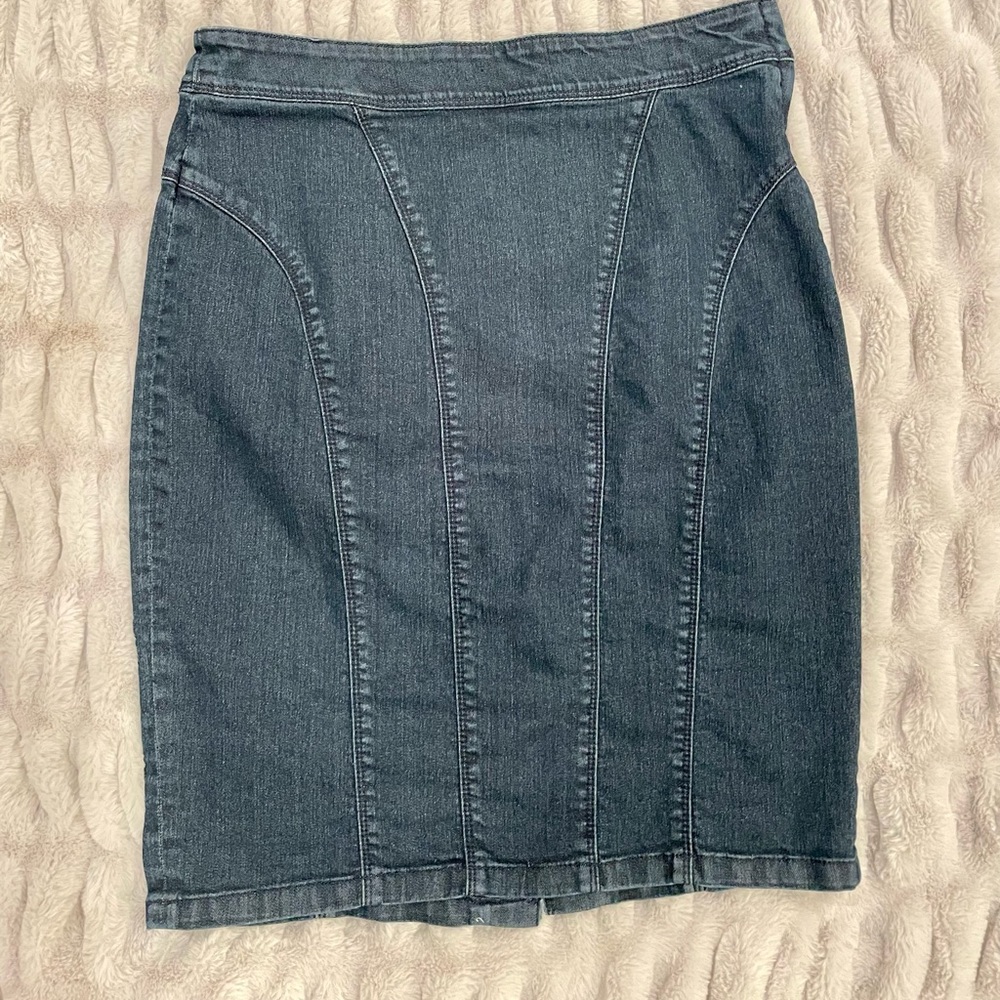 Ann Taylor Dark Denim Jean Skirt Size 6